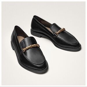 Massimo Dutti Snakeskin Print Leather Loafers Size 41 Women main image 3